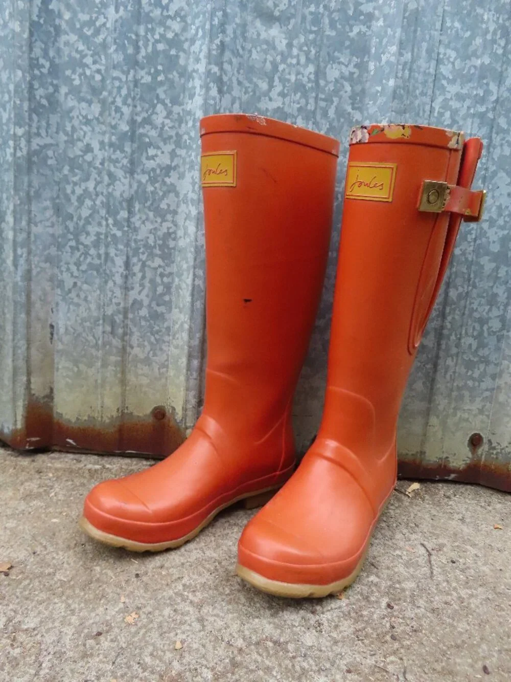 Joules Wellies 🧡 Orange Rain Boots — UK 4 / US 6.5